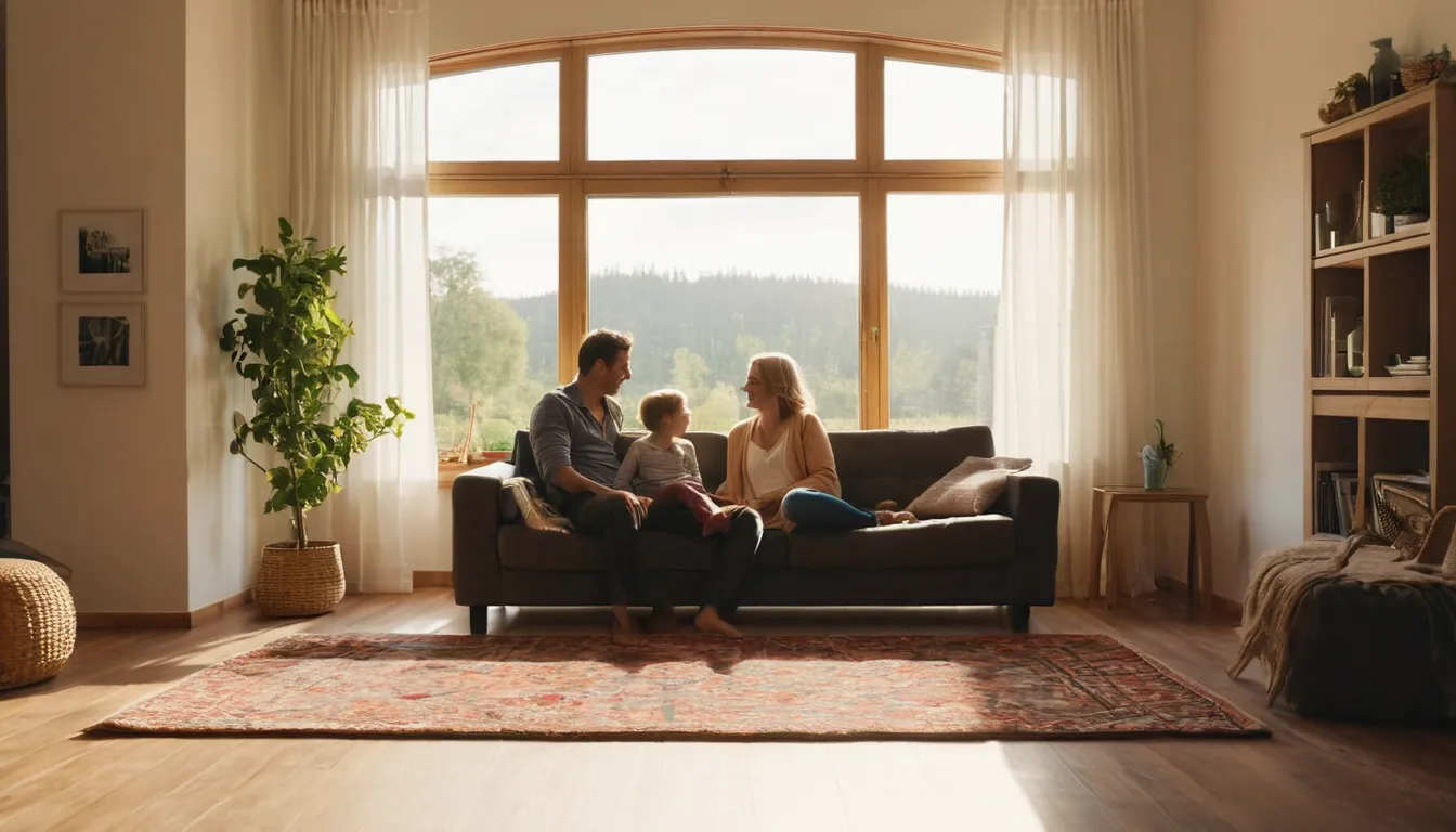 A bright, comfortable living room in Salem Lakes with new energy efficient windows letting in soft light